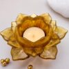 Goldene Lotus Kerzenhalter