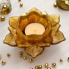 Goldene Lotus Kerzenhalter – Bild 2